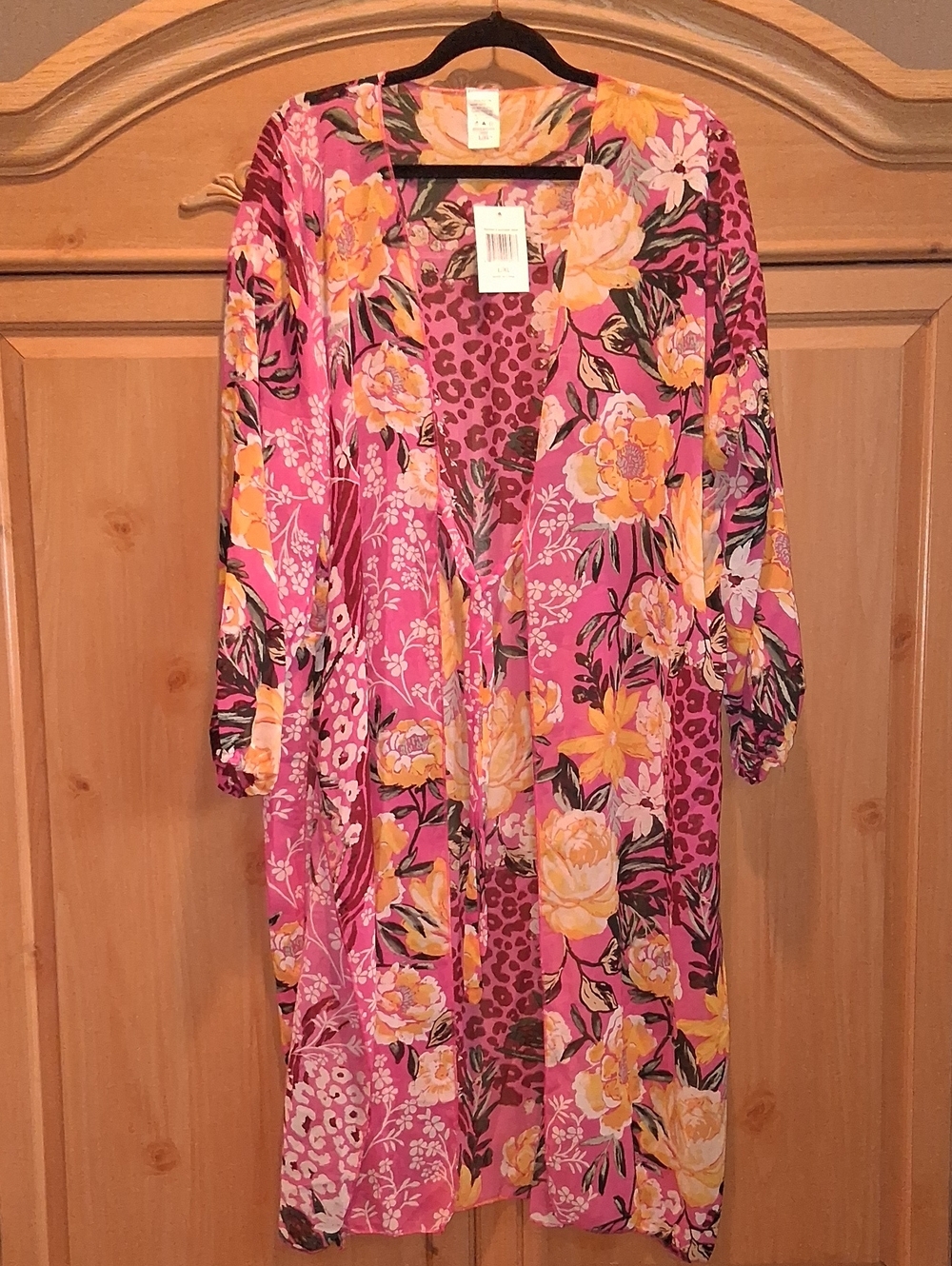 Floral Sheer Kimono Cover Up, NEW